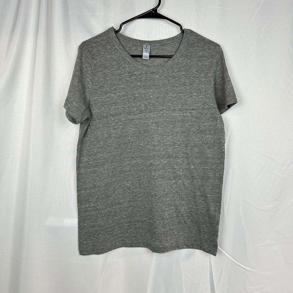NWT Alternative Apparel Earth T-Shirt Womens XL Gray Heathered Basic Crew Neck